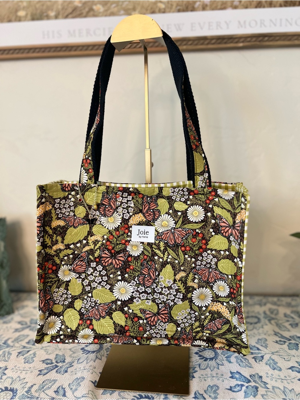 Joie by Hollie Floral Butterfly Tote Bag in Olive and Red. 🌷 $65 Firm